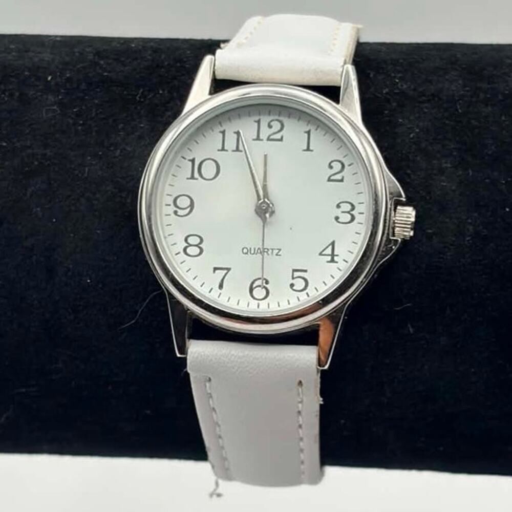 Silver & White Classic Watch
